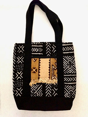 Black White Mud Cloth Tote